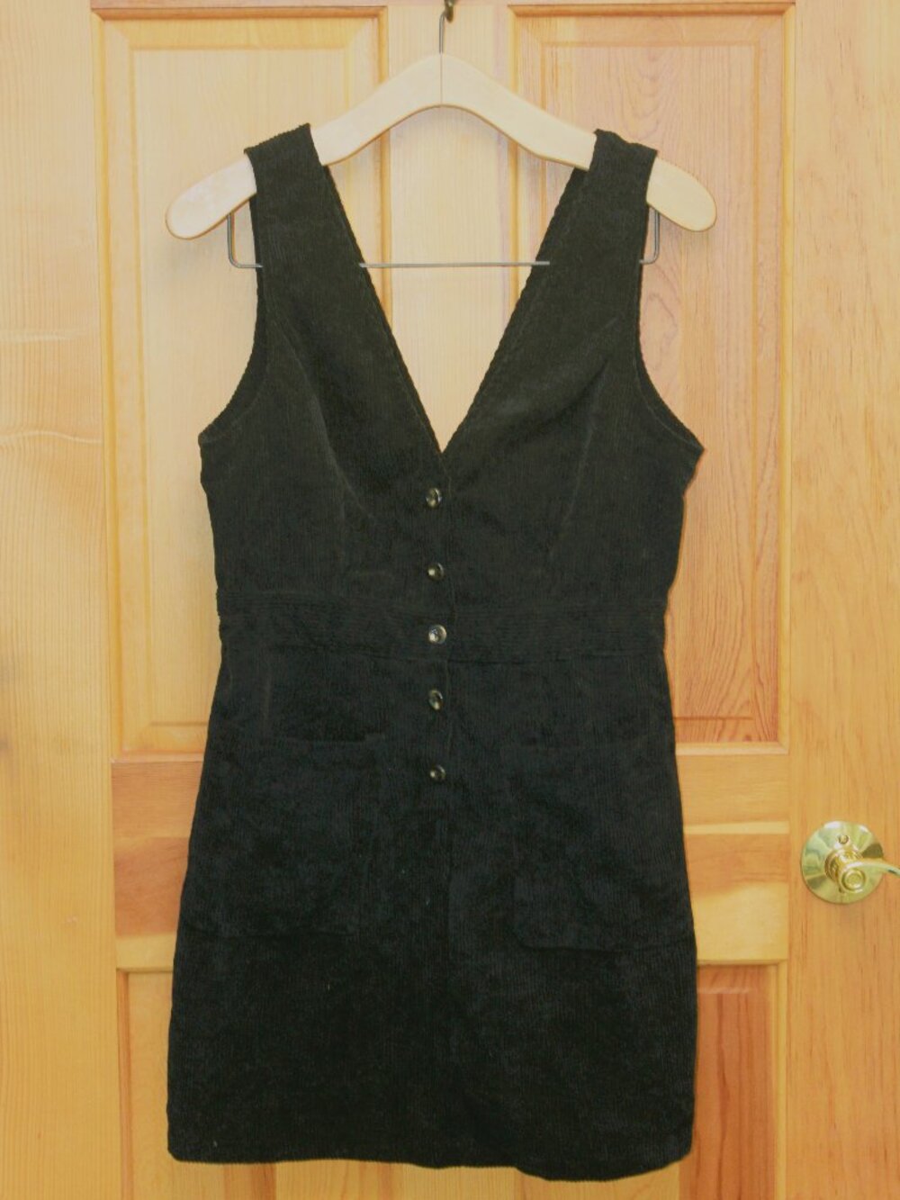 Black Corduroy Dress Button Up